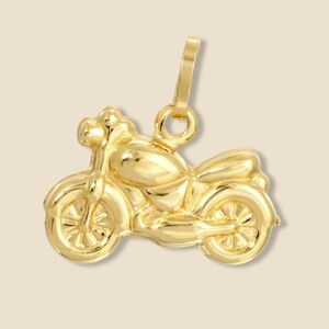 14K Gold Motorcycle Charm Pendant | Detailed Biker Jewelry by Tehrani Jewelry